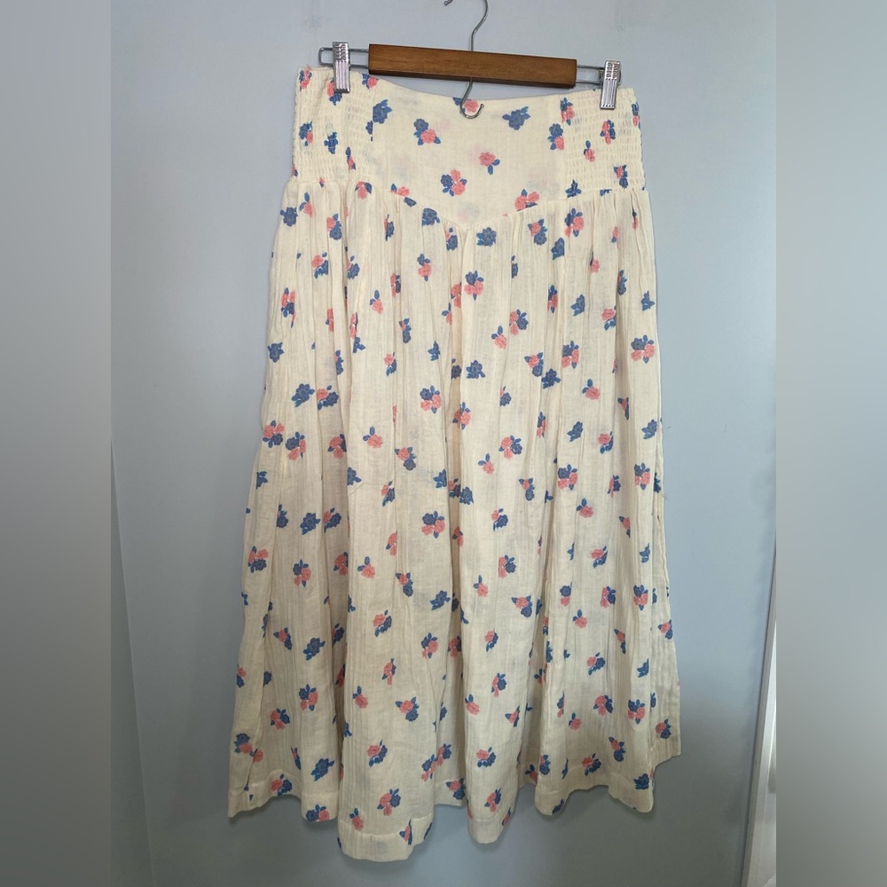 Free People Iris Corset Skirt Floral 100% Cotton Size M - Picture 5 of 9